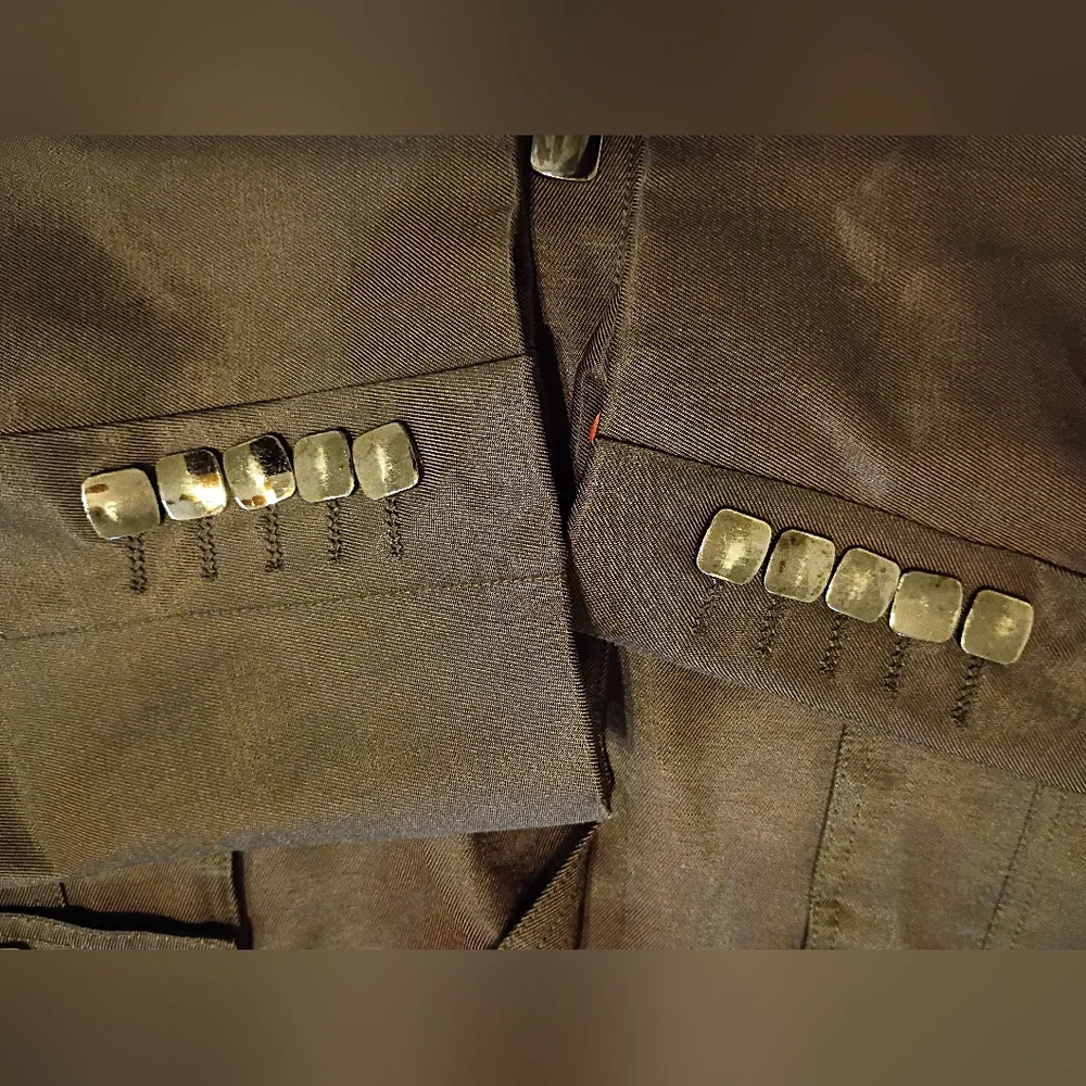 Cigar Couture Elegant Men's Chocolate Brown Suit Cargo Pants Blazer 2XL Pants 40